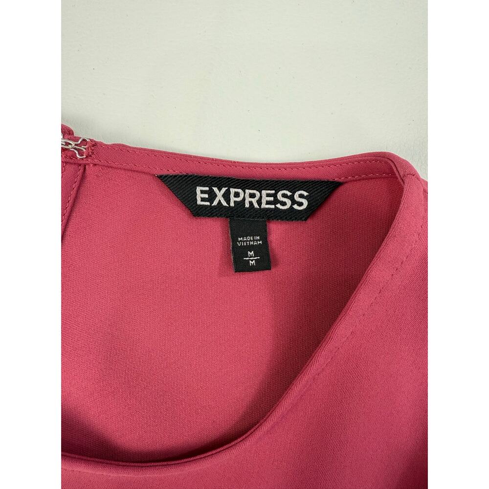Express Shift Dress‎ Size Medium Mauve Pink Ruffle Sleeves Loose Flowy - Picture 2 of 9